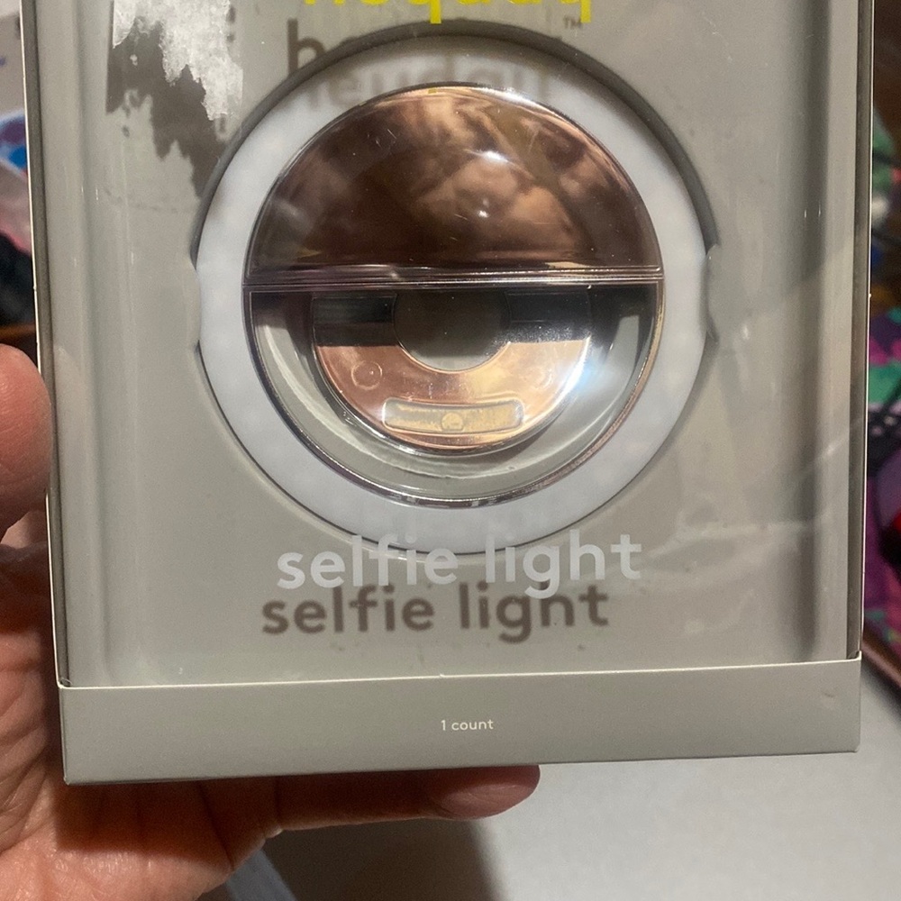 Selfie Light with White and Gold Accents